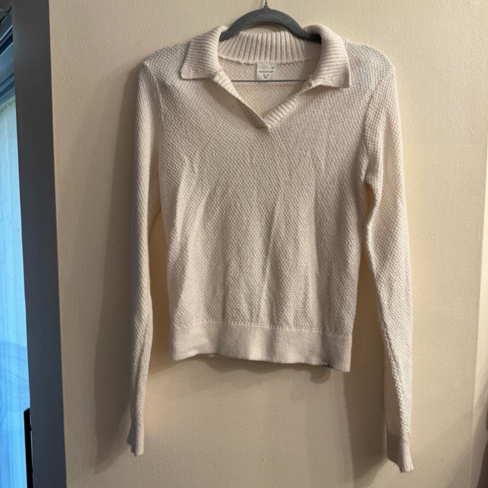 Abercrombie Kids Youth Girls Cream Pullover Collared Knit Sweater Size 13/14